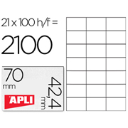 APLI ETIQUETA IMPRESORA 70x42,4mm 21x100-PACK 01276